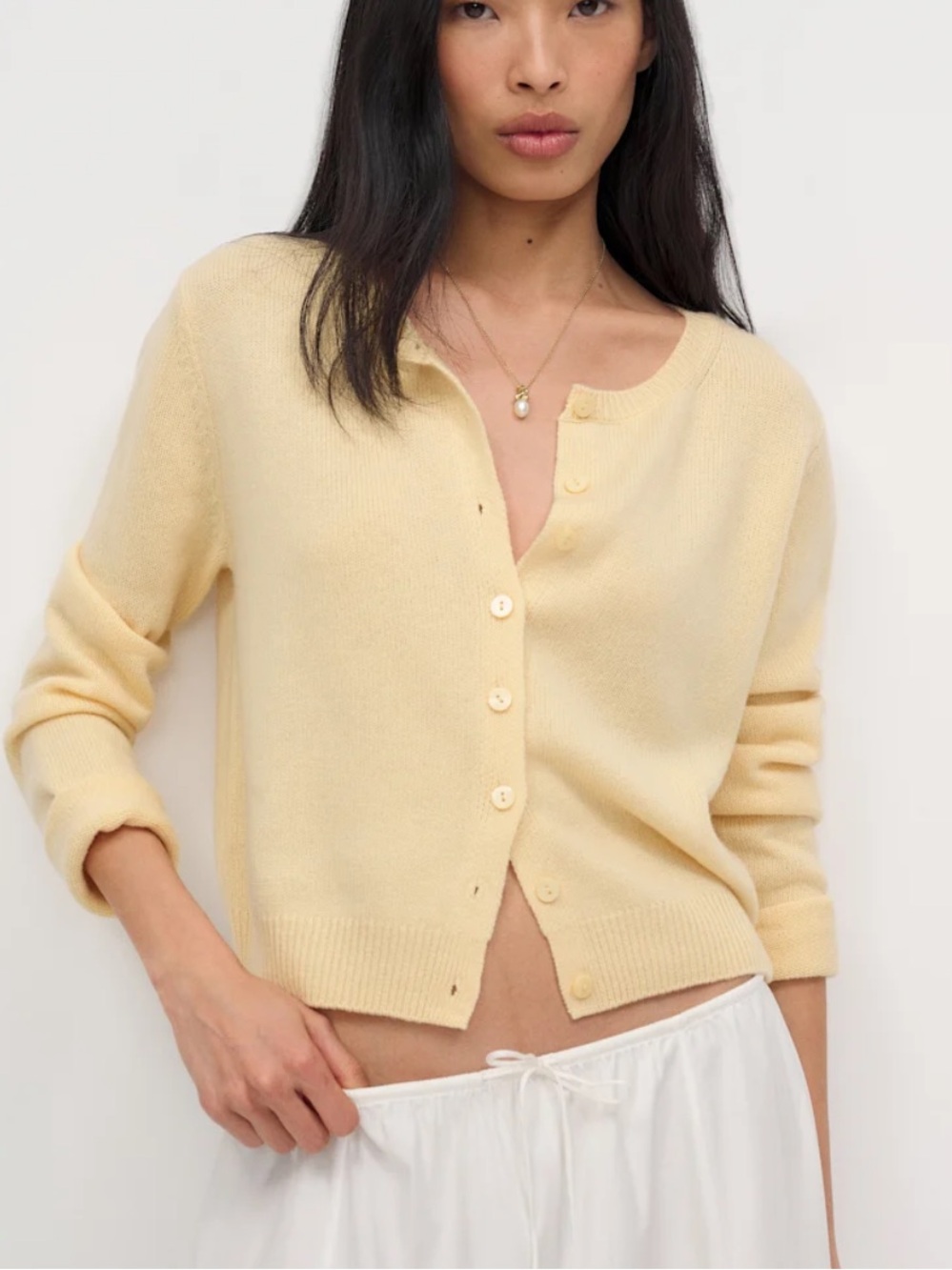 Reformation Clara Cashmere Crew Cardigan